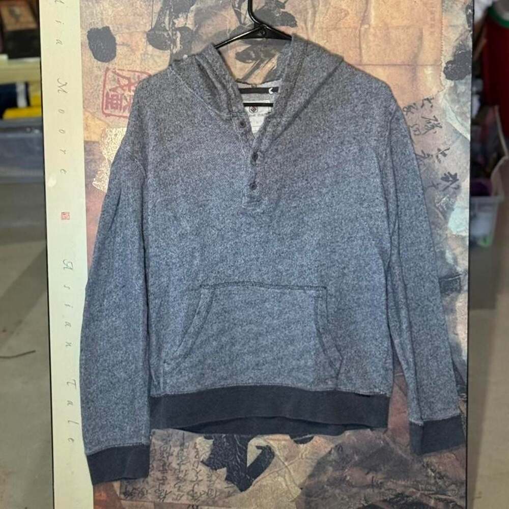 On The Byas Grey Henley Hoodie Skater Style